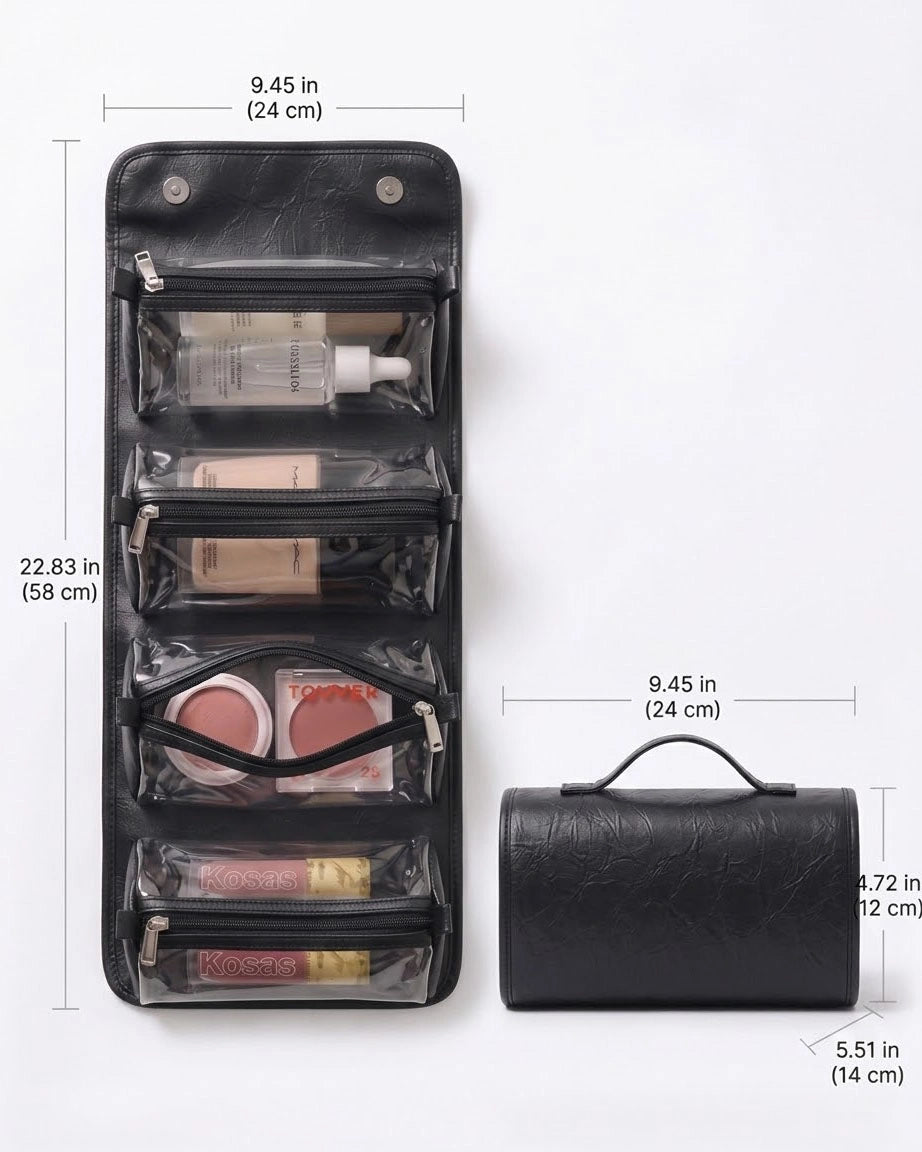 4-in-1 Roll-Up Detachable Makeup Case