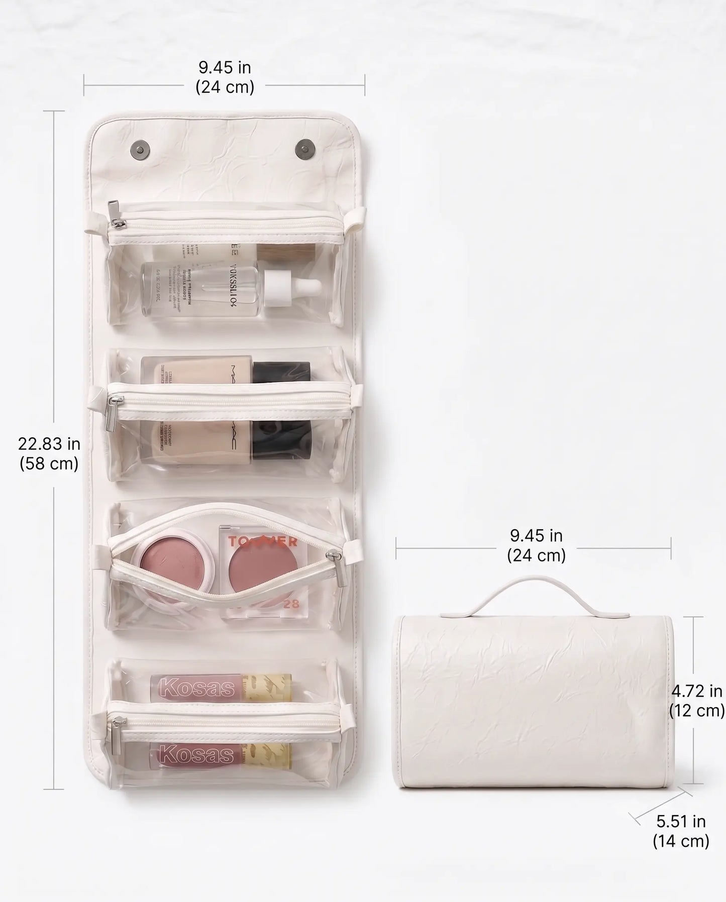 4-in-1 Roll-Up Detachable Makeup Case