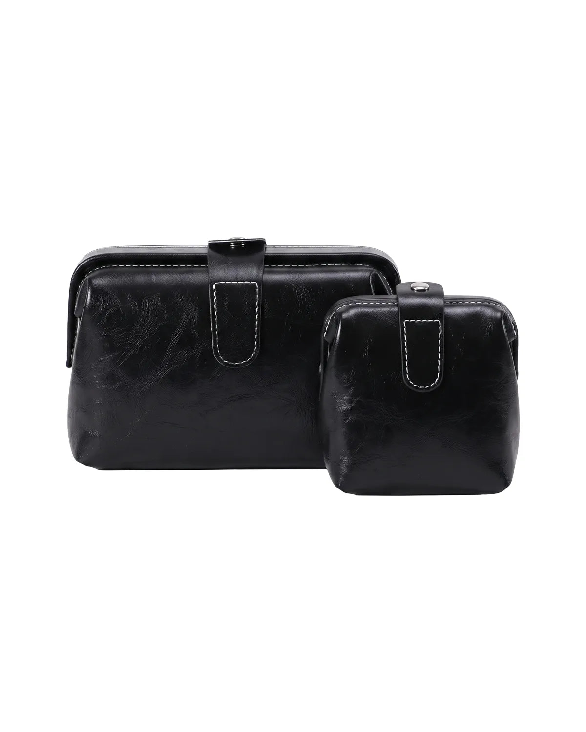 Vintage Structured Wide-Opening Pouch Set
