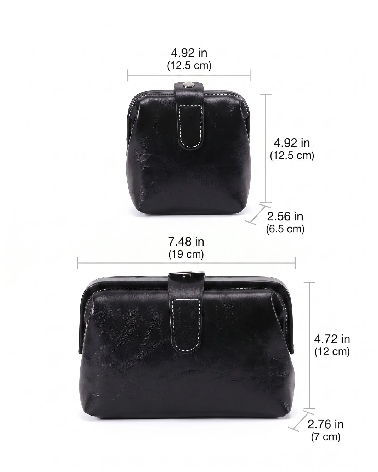 Vintage Structured Wide-Opening Pouch Set