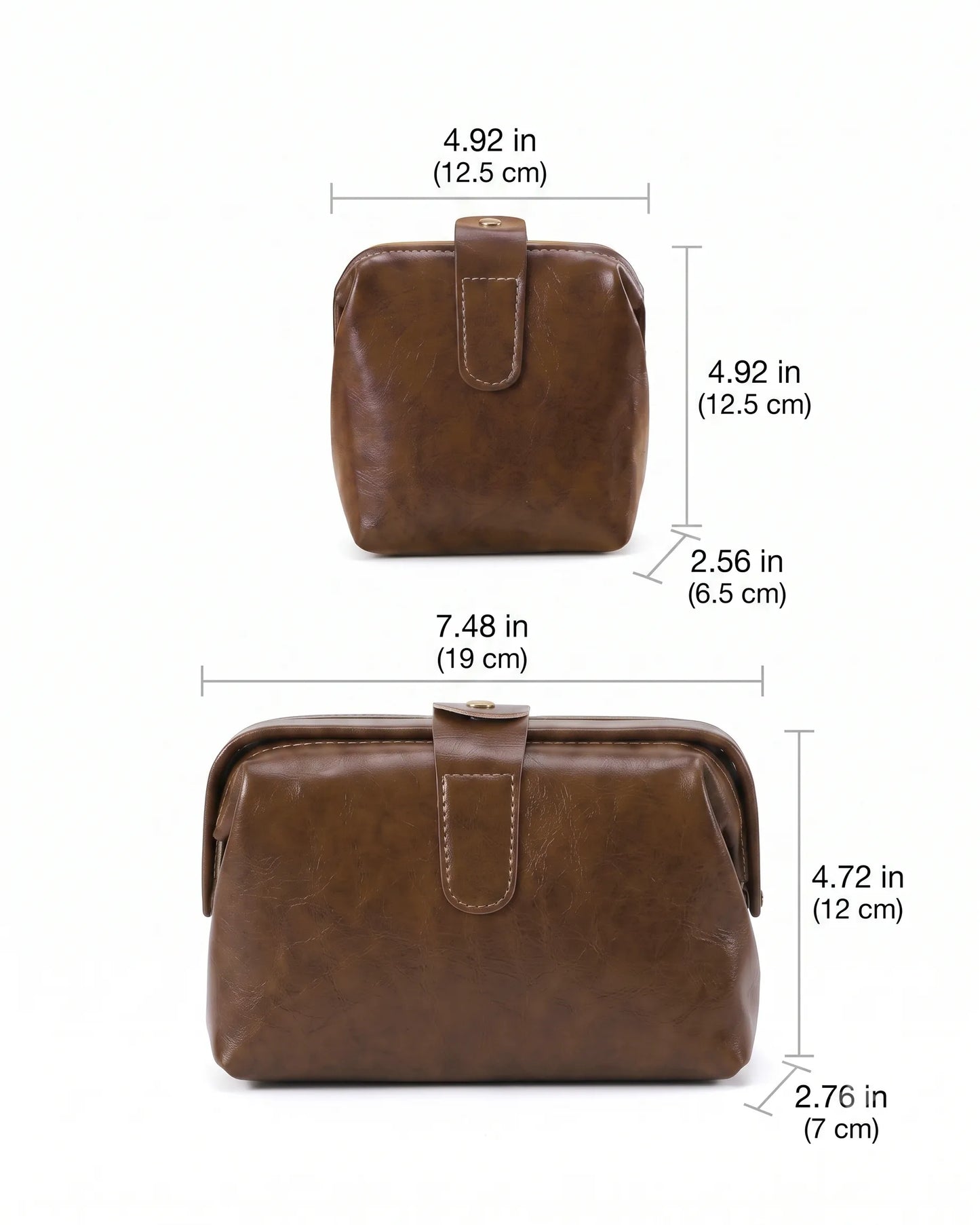 Vintage Structured Wide-Opening Pouch Set